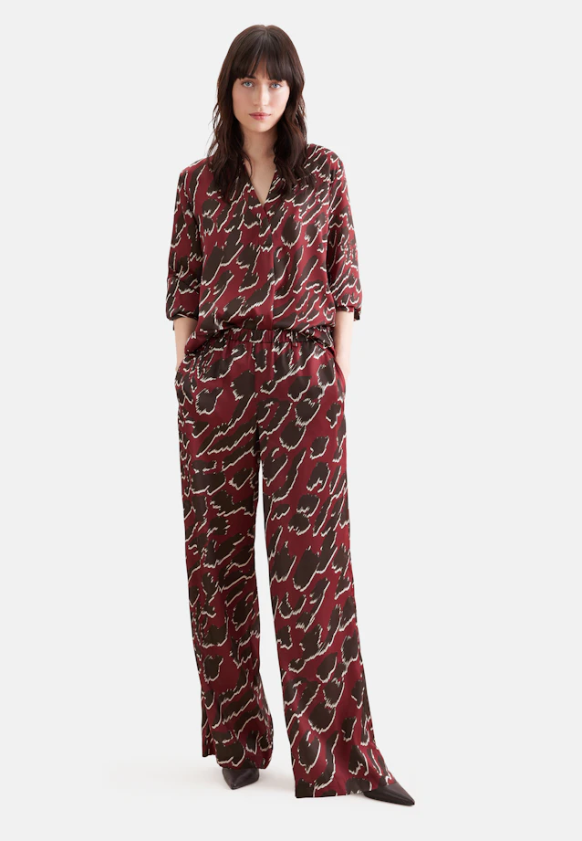 Satin tunic with stand-up collar in Rot |  Seidensticker Onlineshop