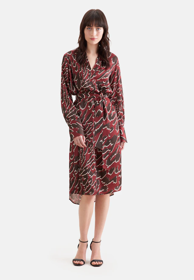 Satin tunic dress with stand-up collar in Rot |  Seidensticker Onlineshop
