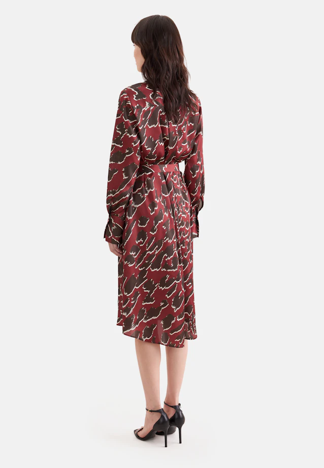 Satin tunic dress with stand-up collar in Rot |  Seidensticker Onlineshop