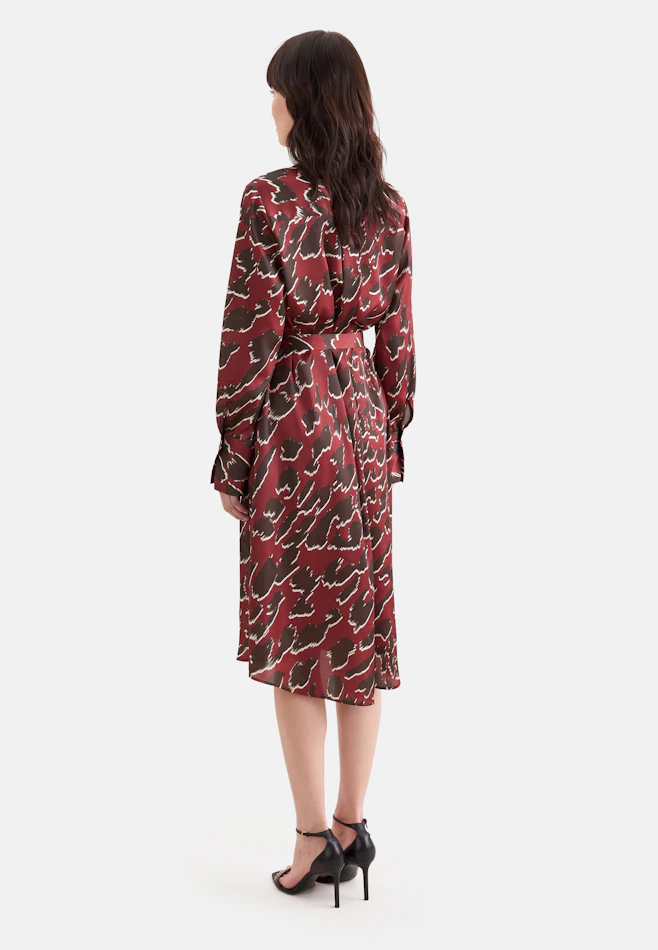 Satin tunic dress with stand-up collar in Rot | Seidensticker online shop