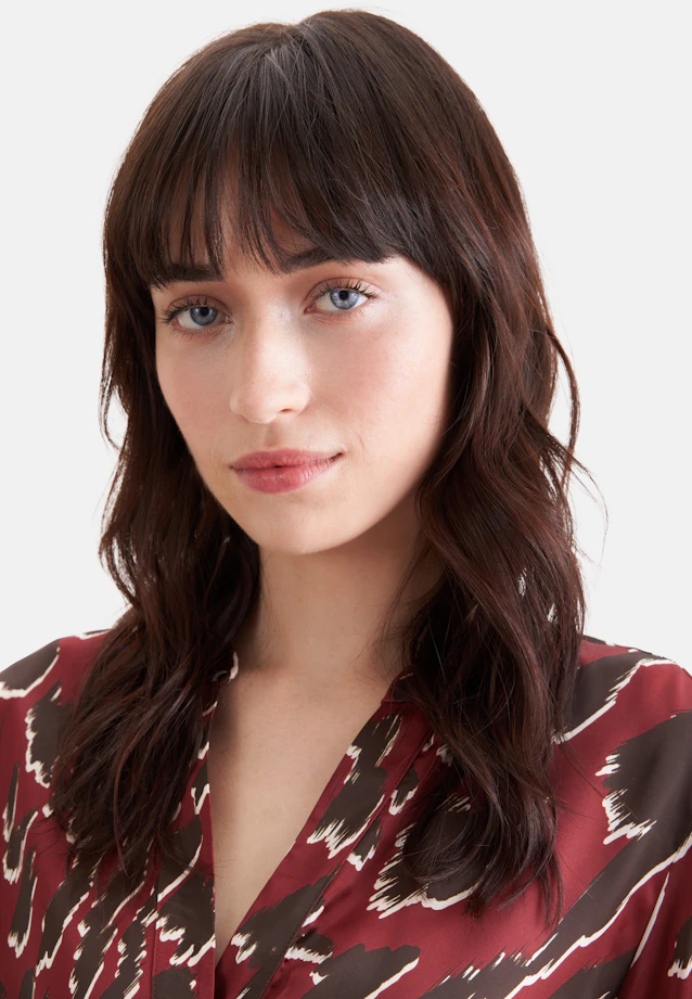 Satin tunic dress with stand-up collar in Rot |  Seidensticker Onlineshop