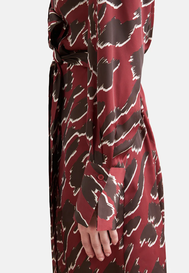 Satin tunic dress with stand-up collar in Rot |  Seidensticker Onlineshop