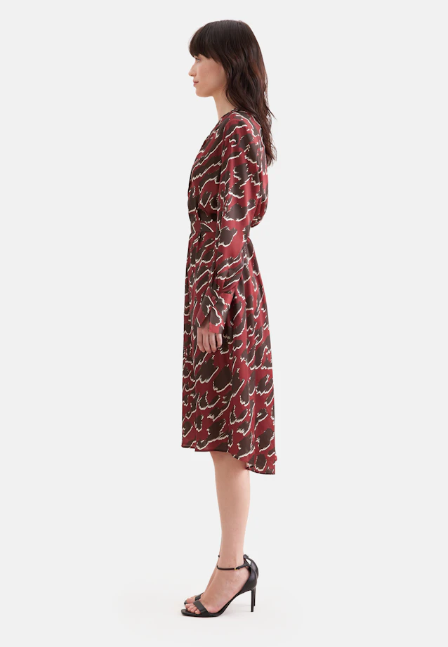 Satin tunic dress with stand-up collar in Rot |  Seidensticker Onlineshop
