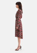 Satin tunic dress with stand-up collar in Rot |  Seidensticker Onlineshop