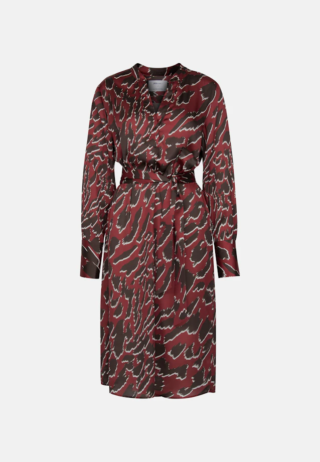 Satin tunic dress with stand-up collar in Rot |  Seidensticker Onlineshop