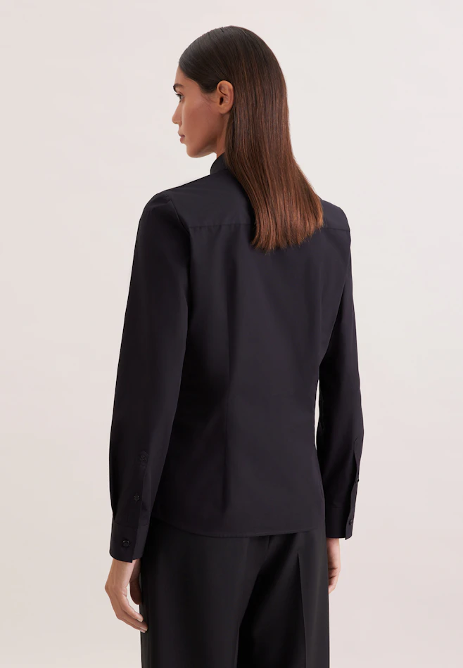 Klassische Bluse Uni in Schwarz | Seidensticker Onlineshop