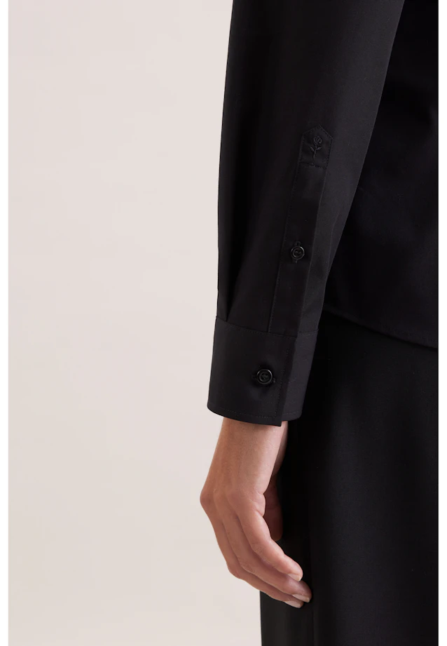 Classic blouse Uni in Schwarz |  Seidensticker Onlineshop