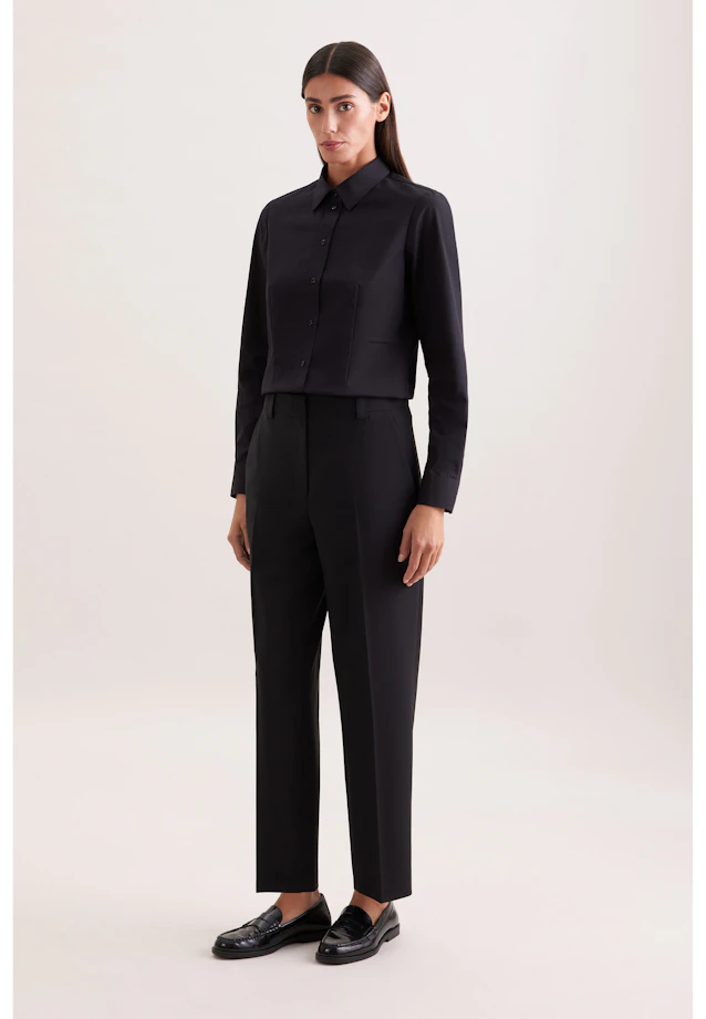 Classic blouse Uni in Schwarz |  Seidensticker Onlineshop