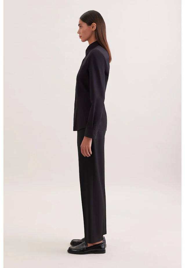 Classic blouse Uni in Schwarz |  Seidensticker Onlineshop