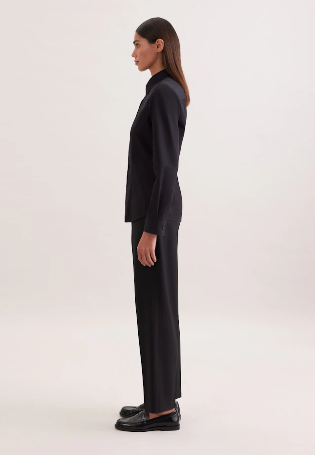 Klassische Bluse Uni in Schwarz |  Seidensticker Onlineshop