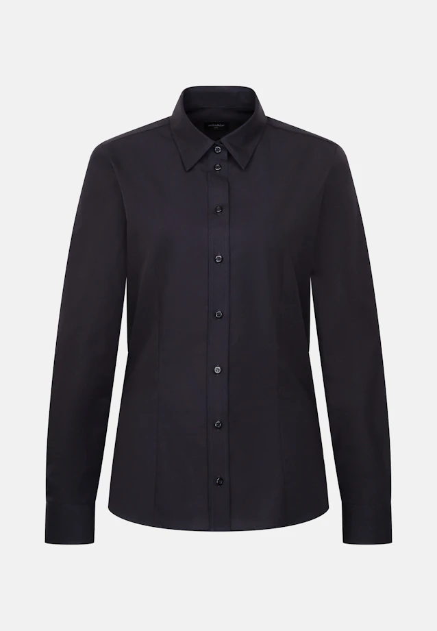 Klassische Bluse Uni in Schwarz |  Seidensticker Onlineshop
