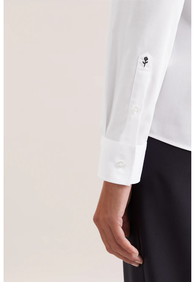 Classic blouse Uni in Weiß |  Seidensticker Onlineshop