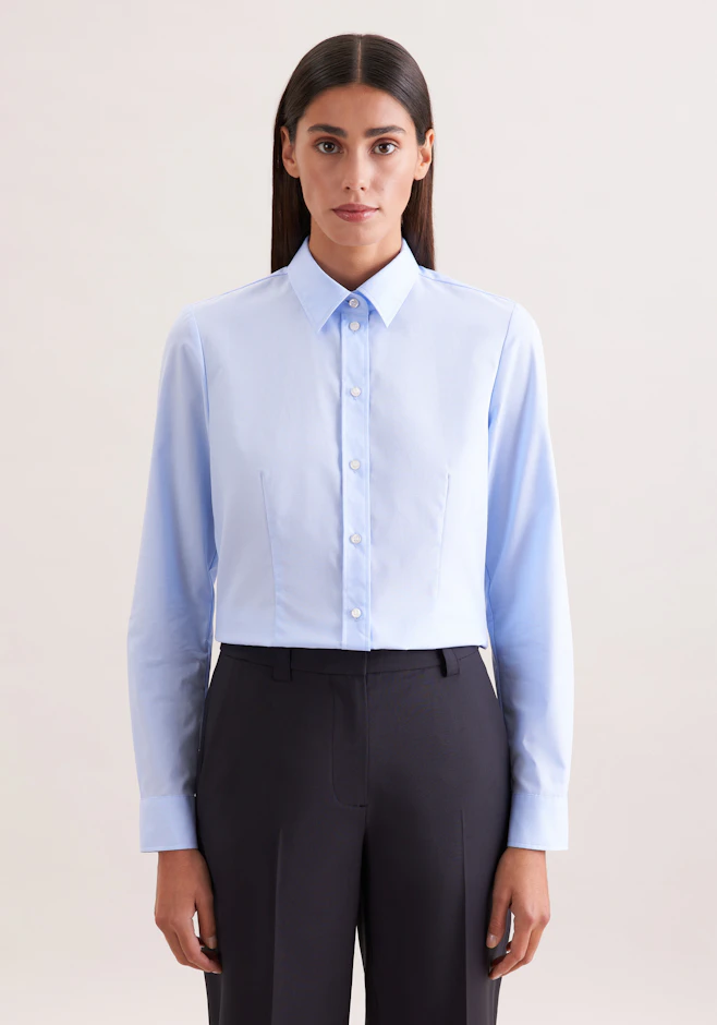 Klassische Bluse Uni in Hellblau | Seidensticker Onlineshop