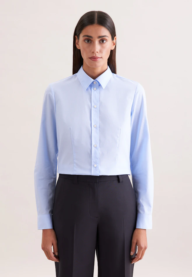 Klassische Bluse Uni in Hellblau | Seidensticker Onlineshop