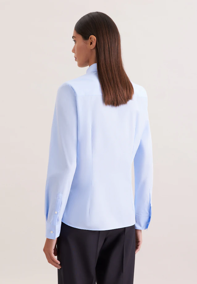 Klassische Bluse Uni in Hellblau |  Seidensticker Onlineshop