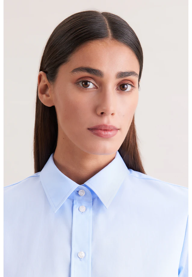 Classic blouse Uni in Hellblau |  Seidensticker Onlineshop
