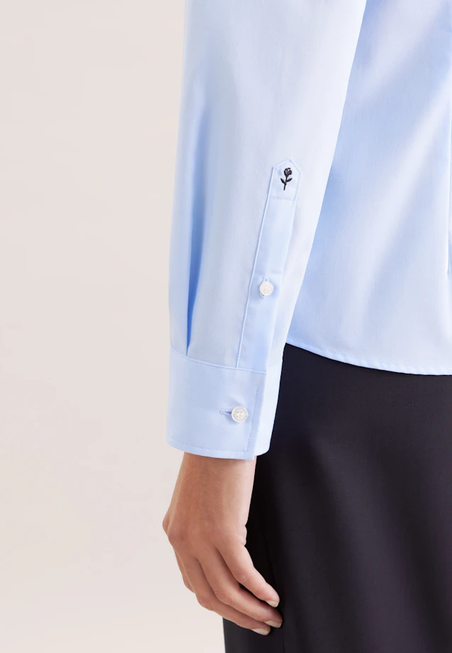 Klassische Bluse Uni in Hellblau |  Seidensticker Onlineshop