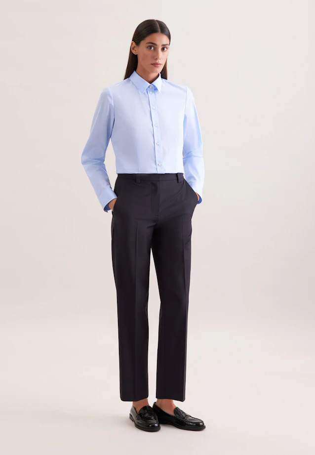 Klassische Bluse Uni in Hellblau |  Seidensticker Onlineshop