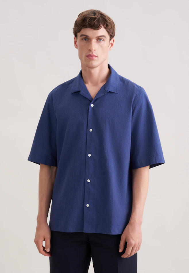 Regular Resort Hemd Uni in Dunkelblau | Seidensticker Onlineshop