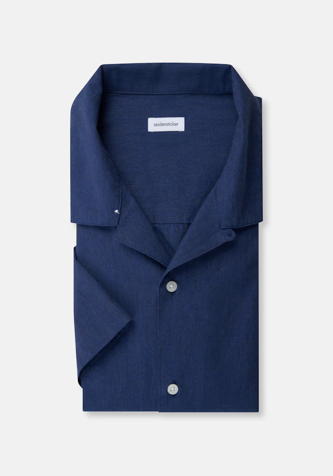 Regular Resort Hemd Uni in Dunkelblau | Seidensticker Onlineshop