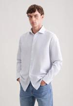 Regular Chemise en lin Rayures in Bleu Clair |  Seidensticker Onlineshop