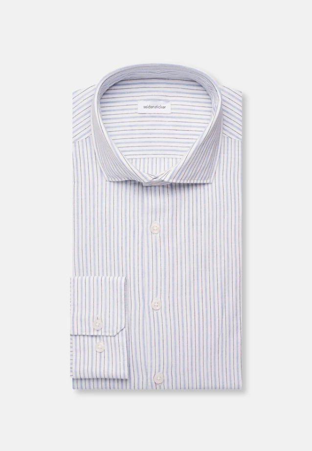 Regular Chemise en lin Rayures in Bleu Clair |  Seidensticker Onlineshop