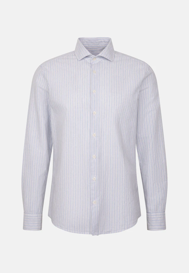 Regular Chemise en lin Rayures in Bleu Clair |  Seidensticker Onlineshop