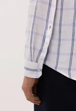 Regular Linen shirt Check in Mittelblau |  Seidensticker Onlineshop