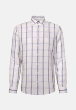 Regular Linen shirt Check in Mittelblau |  Seidensticker Onlineshop