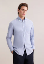 Slim Chemise en lin Uni in Bleu Clair |  Seidensticker Onlineshop