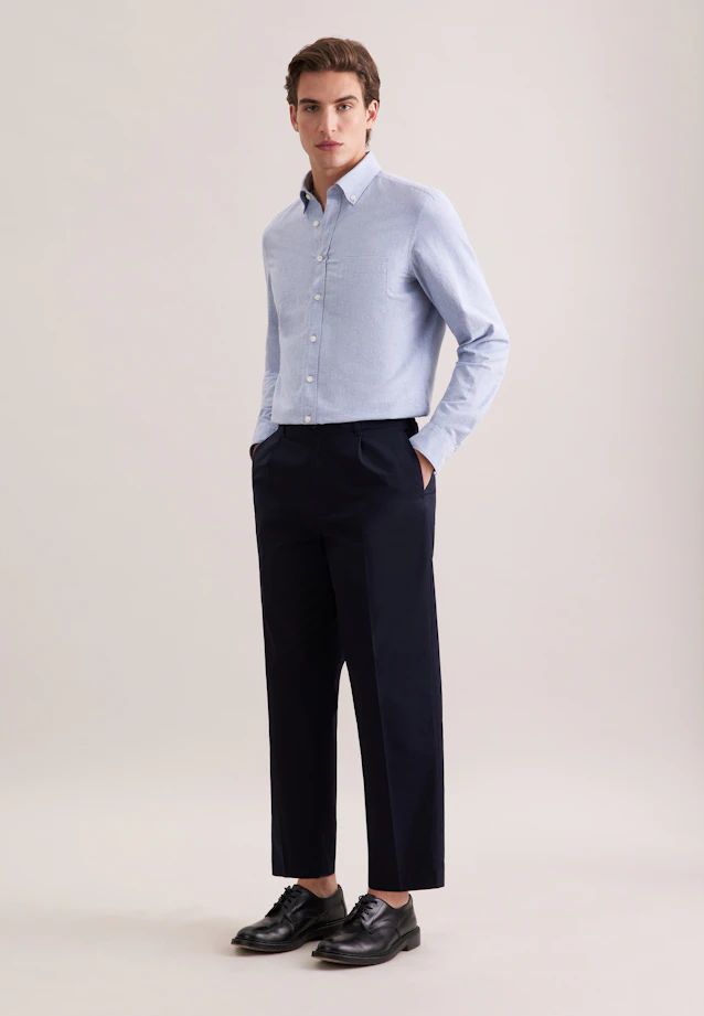 Slim Chemise en lin Uni in Bleu Clair |  Seidensticker Onlineshop