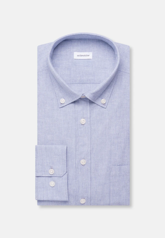 Slim Chemise en lin Uni dans Bleu Clair | Boutique en ligne Seidensticker