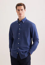 Slim Chemise en lin Uni in Bleu Foncé |  Seidensticker Onlineshop