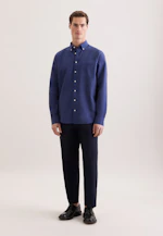 Slim Chemise en lin Uni in Bleu Foncé |  Seidensticker Onlineshop