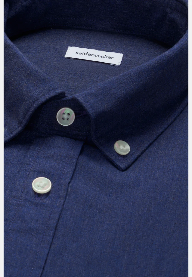 Slim Chemise en lin Uni in Bleu Foncé |  Seidensticker Onlineshop