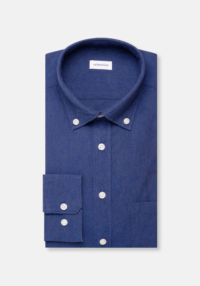 Slim Chemise en lin Uni dans Bleu Foncé | Boutique en ligne Seidensticker