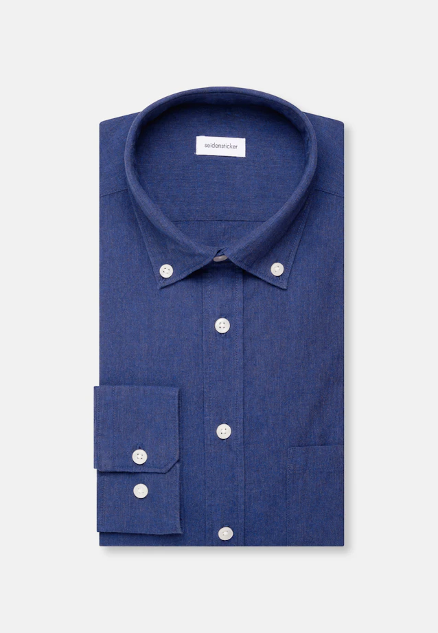 Slim Chemise en lin Uni in Bleu Foncé |  Seidensticker Onlineshop