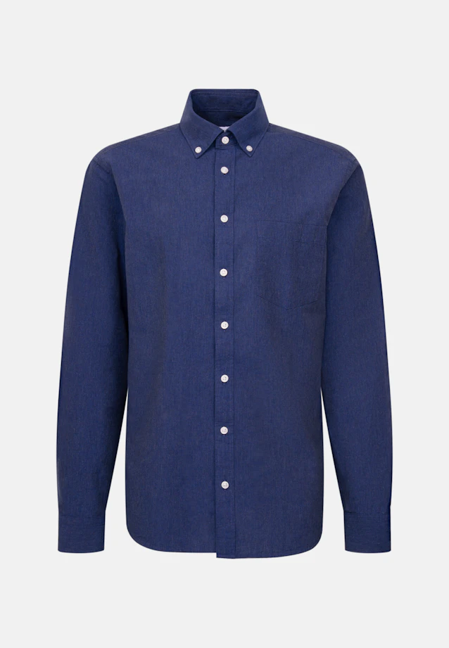 Slim Chemise en lin Uni in Bleu Foncé |  Seidensticker Onlineshop