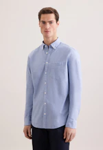 Regular Chemise en lin Uni in Bleu Clair |  Seidensticker Onlineshop