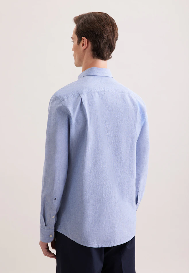 Regular Linen shirt Uni in Hellblau | Seidensticker online shop