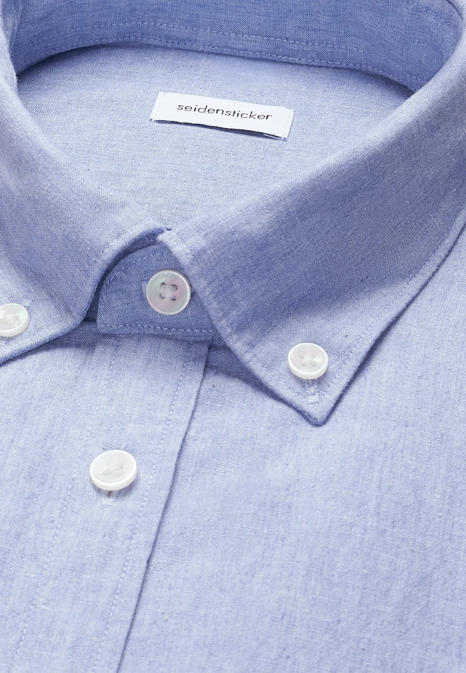 Regular Chemise en lin Uni dans Bleu Clair | Boutique en ligne Seidensticker