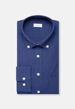 Regular Chemise en lin Uni in Bleu Foncé |  Seidensticker Onlineshop