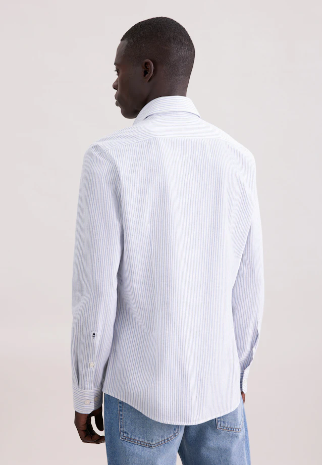 Slim Chemise en lin Rayures in Bleu Clair |  Seidensticker Onlineshop