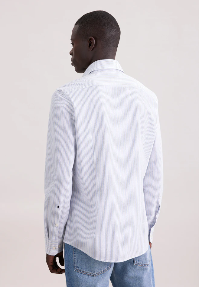 Slim Linen shirt Stripes in Hellblau | Seidensticker online shop