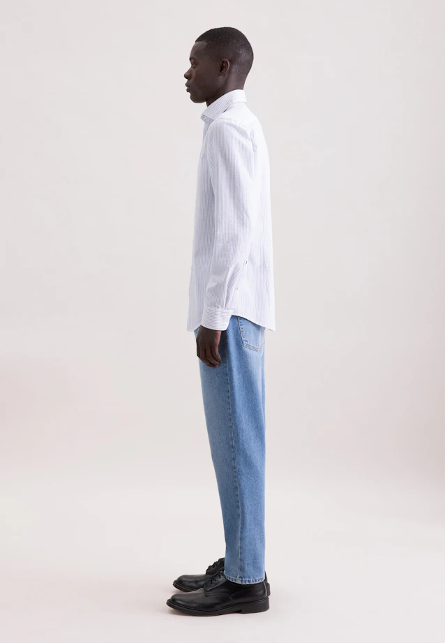 Slim Chemise en lin Rayures in Bleu Clair |  Seidensticker Onlineshop