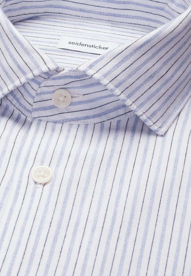 Slim Chemise en lin Rayures dans Bleu Clair | Boutique en ligne Seidensticker
