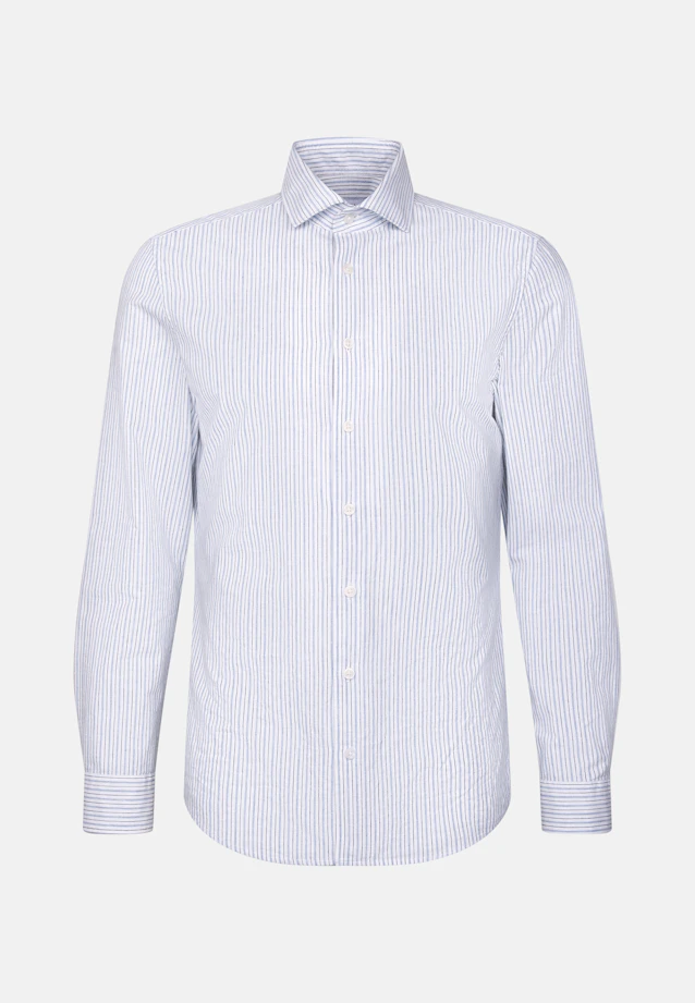 Slim Chemise en lin Rayures in Bleu Clair |  Seidensticker Onlineshop