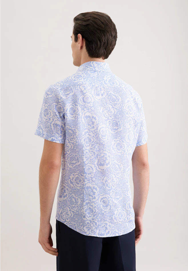 Slim Leinenhemd Druck in Hellblau | Seidensticker Onlineshop