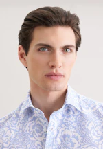 Slim Leinenhemd Druck in Hellblau |  Seidensticker Onlineshop