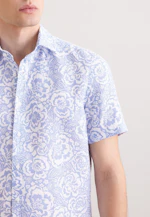 Slim Leinenhemd Druck in Hellblau |  Seidensticker Onlineshop